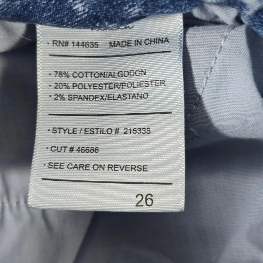 KanCan Women's Jeans Size 26 Blue Acid Wash Distressed‎ Crop Flare